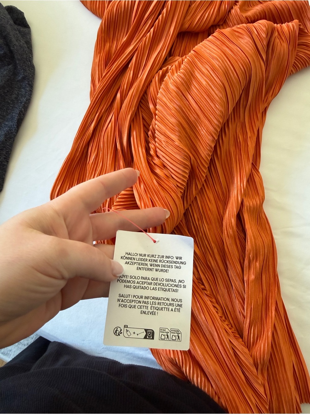 NWT ASOS Orange Halter Pleated Maxi Dress - Picture 9 of 11